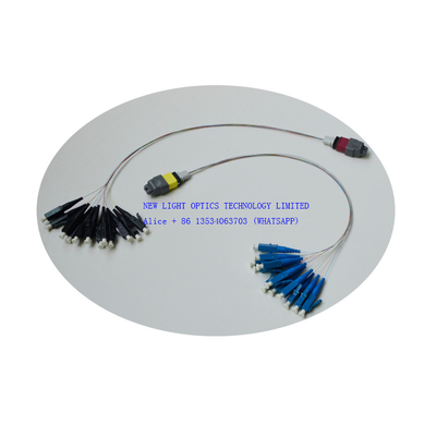12 Core MPO Fiber Optic Trunk Kabel OS2 OM3 Vrouwelijke Polariteit B Plenum