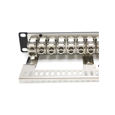 kopen RoHS-gecertificeerd zwart metaal RJ45 Ethernet patch panel voor installatie op een rack online manufacture