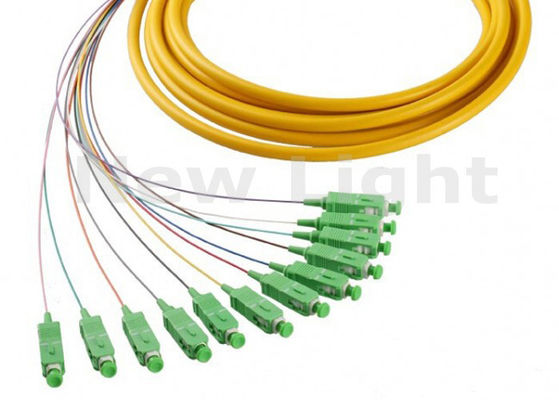 kopen 1 Meter Single Mode SC APC 12 Core Fiber Optic Pigtail voor hogesnelheidsgegevensoverdracht online manufacture