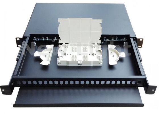 kopen Inwendige 19 inch 24 Port Pull Type Fiber Optic Patch Panel Rack Mount Distributie Frame online manufacture