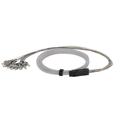 kopen 0.9mm 12 Core Single Mode Fiber Optic Pigtail met ST Connector en PVC Jacket online manufacture