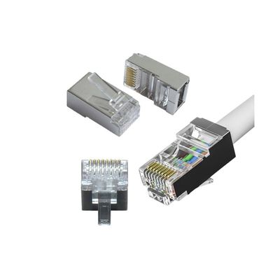 kopen OEM CAT7 RJ45 Connector met ferrietkralen voor 600MHz bandbreedte en lage overspraak online manufacture