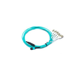 kopen 4 de duplexkabel van MPO MTP, Aangepaste de Vezel Optische Kabel van de Lengtedoorbraak met Aqua-Kleur online manufacture