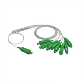kopen De staalbuis voerde 250μM Vezel Optische PLC Splitterr met 1 x 8 Groene Schakelaar van Sc in/APC online manufacture