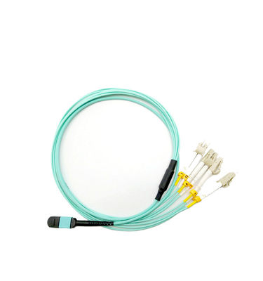 kopen 12 Core OM3 Fiber Optical MPO MTP Kabel naar LC Breakout Cord met CE ISO-certificering online manufacture