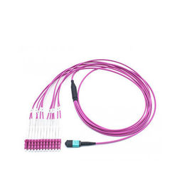 kopen LC MTP/MPO OM4 50/125 Magenta 12 boort Materiaal van Multimode Vezel het Optische Kabel LSZH uit online manufacture