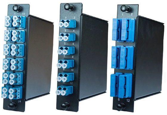 kopen Single Mode MPO Cassette Module met 12-Core Mannelijke MPO Connector en Aluminium Cassette voor LC Duplex SC Simplex Connector online manufacture