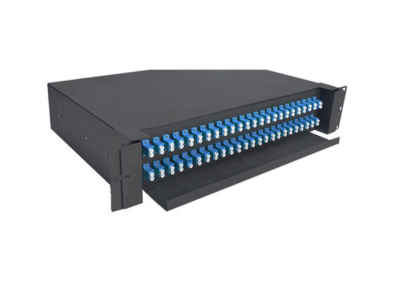 kopen 19 inch 24 Port Rack Mount Fiber Optic Patch Panel voor datacenters en vooraf beëindigde installaties online manufacture