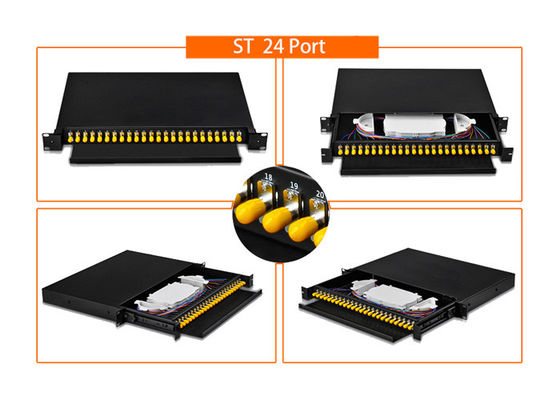 kopen 19 Inch Rack Mount Single Mode Fiber Optic Patch Panel met 12 X LC/SC/FC/ST Adapters voor FTTH FTTB FTTX Netwerken online manufacture