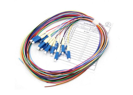 kopen Single Mode Fiber Optic Pigtail met 12 kleuren en 0.9mm SC/APC Connector online manufacture