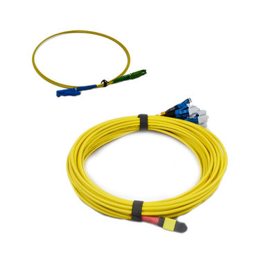 Laag Invoegverlies ≤ 0,35 dB MPO naar LC Fiber Breakout Cable 3,0 mm in diameter Compatibel met Huawei QSFP