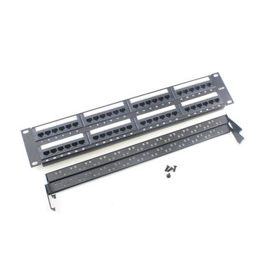 Pre-terminated RJ45 patch panel met 110/Krone IDC-terminatie en beveiligde afscherming voor betrouwbare netwerkverbindingen