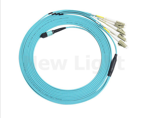 12 Core OM3 MPO MTP-kabel 3,0 mm Vrouwelijke naar LC Fanout Fiber Optic Patch Cord