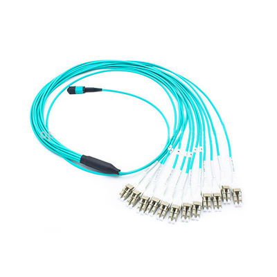 10Gbps OM3 Multi Mode 8 Core Female MTP Fanout Kabel naar 4 Duplex LC MPO MTP Patchkabel