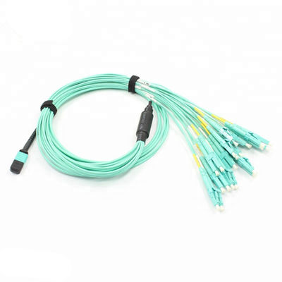 8-Core MTP Fanout Kabel 10 M Lengte Single / Multi Mode MPO Fiberkabel voor Datacommunnicatie