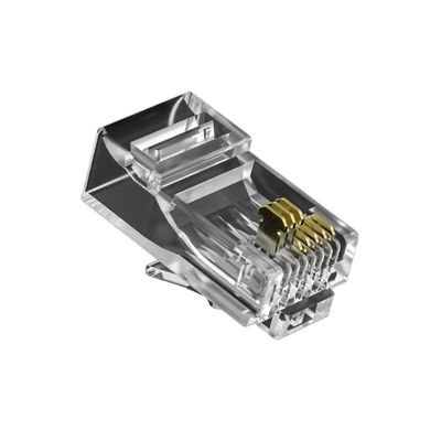 Premium vergulde RJ45 Ethernet connector met afgeschermde tails en Fluke goedgekeurd voor CAT6/CAT7 netwerken