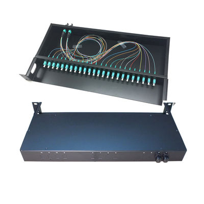 24 Fiber 1U Rack Mount MPO/MTP Fiber Optic Patch Panel met een standaardstructuur van 19 inch
