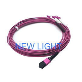 Het Wijfje van de de Boomstamkabel van LSZH MPO aan 4 DX Kabel van het de Vezelflard van Sc Multimode OM3