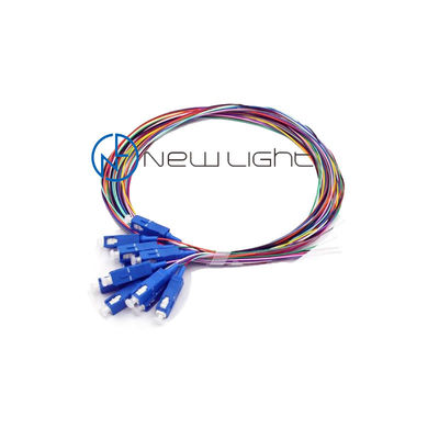 10G-snelheid 12 Core Loose Buffer Multimode Glasvezel Pigtail met LC ST SC-connectoren